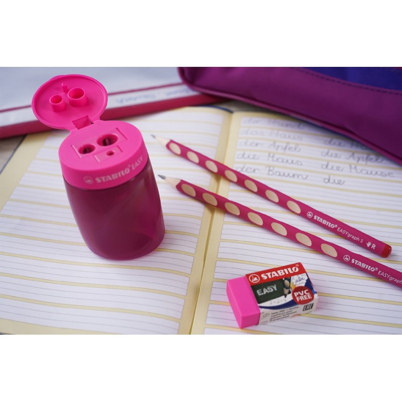 STABILO coffret scolaire EASYgraph S, gauchers, rose, HB